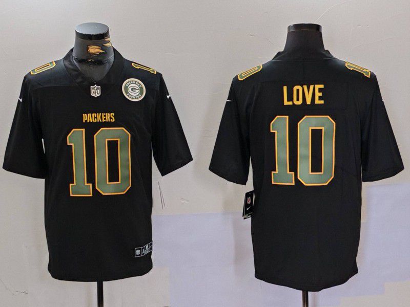 Men Green Bay Packers 10 Love Black Fashion 2024 Nike Limited NFL Jersey style 2